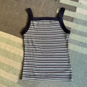 Abercrombie & Fitch Navy and White Striped Tank Top Square Neck Women’s XS